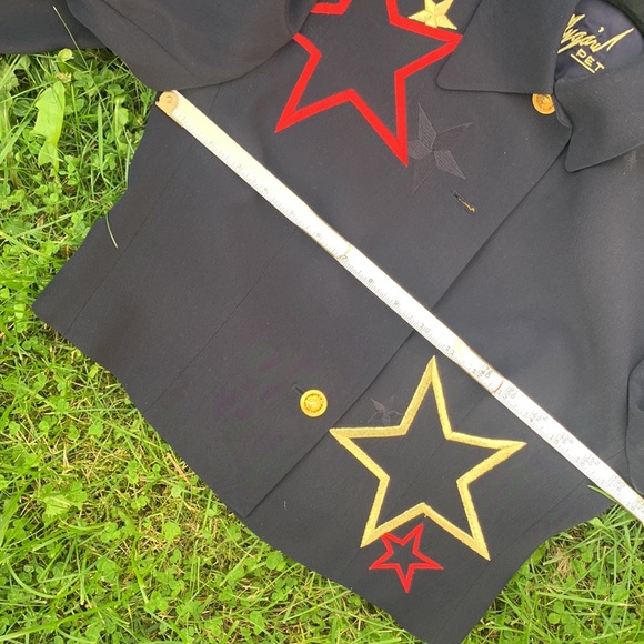 Silk navy star embroidered crop jacket - Picture 13 of 16